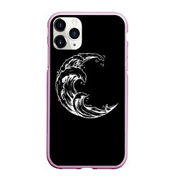 Чехол iPhone 11 Pro матовый Moon wave, цвет: 3D-розовый