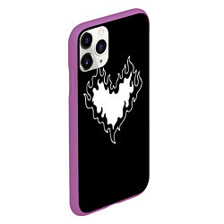 Чехол iPhone 11 Pro матовый Burning heart, цвет: 3D-фиолетовый — фото 2