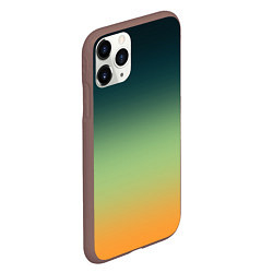 Чехол iPhone 11 Pro матовый Темно-зеленый и желтый градиент, цвет: 3D-коричневый — фото 2