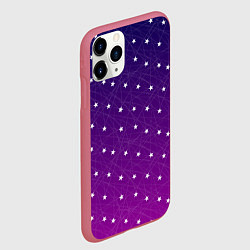 Чехол iPhone 11 Pro матовый Звёзды на сиреневом, цвет: 3D-малиновый — фото 2