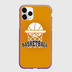 Чехол iPhone 11 Pro матовый Basketball - кольцо и мяч, цвет: 3D-фиолетовый