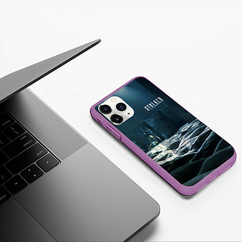 Чехол iPhone 11 Pro матовый STALKER Одиночка призрак / 3D-Фиолетовый – фото 3