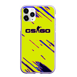 Чехол iPhone 11 Pro матовый Counter strike neon yellow, цвет: 3D-светло-сиреневый