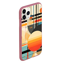Чехол iPhone 11 Pro матовый Стильная геометрия, цвет: 3D-малиновый — фото 2