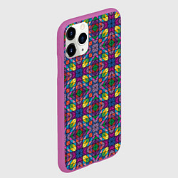 Чехол iPhone 11 Pro матовый Стеклянная мозаика, цвет: 3D-фиолетовый — фото 2