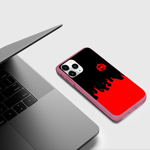 Чехол iPhone 11 Pro матовый Battletoads fire team / 3D-Малиновый – фото 3