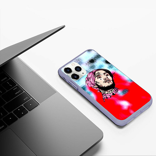 Чехол iPhone 11 Pro матовый Lil peep steel rap / 3D-Светло-сиреневый – фото 3