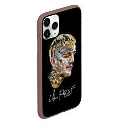 Чехол iPhone 11 Pro матовый Lil Peep mosaic rap, цвет: 3D-коричневый — фото 2