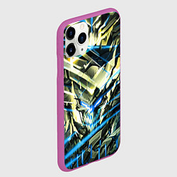 Чехол iPhone 11 Pro матовый Киберпанк адский скелет синий, цвет: 3D-фиолетовый — фото 2