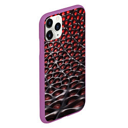 Чехол iPhone 11 Pro матовый Гранатовые зёрна абстракция, цвет: 3D-фиолетовый — фото 2