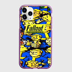 Чехол iPhone 11 Pro матовый Fallout logo game, цвет: 3D-фиолетовый