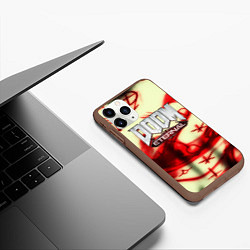 Чехол iPhone 11 Pro матовый Doom Eteranal символы марса, цвет: 3D-коричневый — фото 2