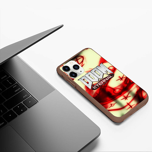 Чехол iPhone 11 Pro матовый Doom Eteranal символы марса / 3D-Коричневый – фото 3