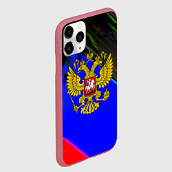 Чехол iPhone 11 Pro матовый Герб РФ патриотический стиль, цвет: 3D-малиновый — фото 2