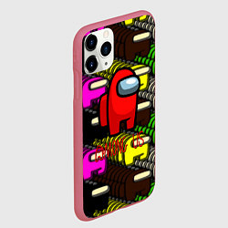 Чехол iPhone 11 Pro матовый Among us games, цвет: 3D-малиновый — фото 2