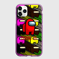 Чехол iPhone 11 Pro матовый Among us games, цвет: 3D-фиолетовый