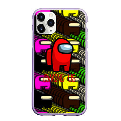 Чехол iPhone 11 Pro матовый Among us games, цвет: 3D-светло-сиреневый