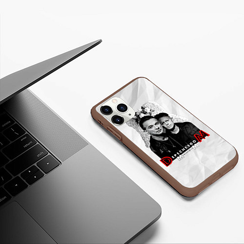 Чехол iPhone 11 Pro матовый Depeche Mode - Dave Gahan and Martin Gore с венком / 3D-Коричневый – фото 3