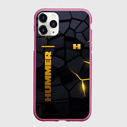 Чехол iPhone 11 Pro матовый Hummer - плиты с эффектом свечения, цвет: 3D-малиновый