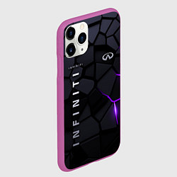 Чехол iPhone 11 Pro матовый Infiniti - плиты с эффектом свечения, цвет: 3D-фиолетовый — фото 2