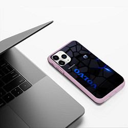 Чехол iPhone 11 Pro матовый Volvo - плиты с эффектом свечения, цвет: 3D-розовый — фото 2