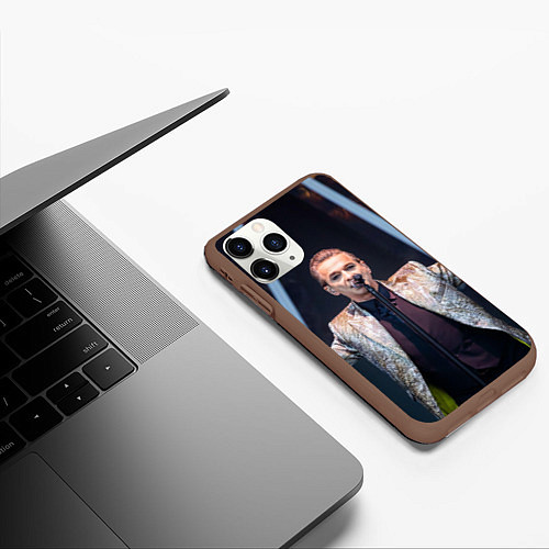 Чехол iPhone 11 Pro матовый Depeche Mode - Dave Gahan stage memento mori / 3D-Коричневый – фото 3