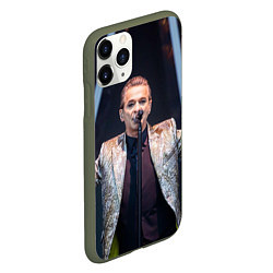 Чехол iPhone 11 Pro матовый Depeche Mode - Dave Gahan stage memento mori, цвет: 3D-темно-зеленый — фото 2