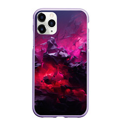 Чехол iPhone 11 Pro матовый Фиолетовые элементы абстракция, цвет: 3D-светло-сиреневый
