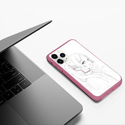 Чехол iPhone 11 Pro матовый Фрирен - карандашный набросок, цвет: 3D-малиновый — фото 2