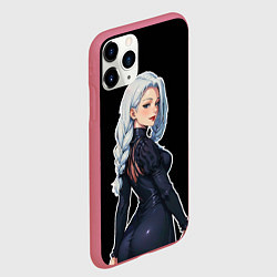 Чехол iPhone 11 Pro матовый Мей Мей в платье, цвет: 3D-малиновый — фото 2