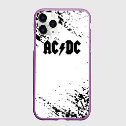 Чехол iPhone 11 Pro матовый ACDC rock collection краски черепа, цвет: 3D-фиолетовый