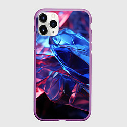 Чехол iPhone 11 Pro матовый Синие алмазы, цвет: 3D-фиолетовый