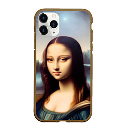 Чехол iPhone 11 Pro матовый Нейросеть - азиатская Мона Лиза, цвет: 3D-коричневый
