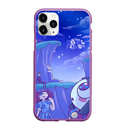 Чехол iPhone 11 Pro матовый The Amazing Digital Circus night, цвет: 3D-фиолетовый