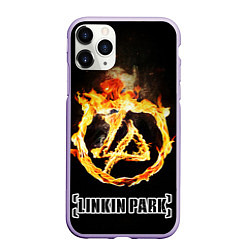Чехол iPhone 11 Pro матовый Linkin Park - fire logo, цвет: 3D-светло-сиреневый