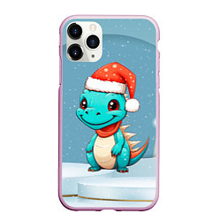 Чехол iPhone 11 Pro матовый Дракон пушистых елей, цвет: 3D-розовый