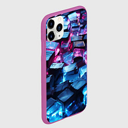 Чехол iPhone 11 Pro матовый Стеклянные прозрачные камушки, цвет: 3D-фиолетовый — фото 2
