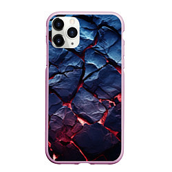 Чехол iPhone 11 Pro матовый Большие камни с разломами, цвет: 3D-розовый