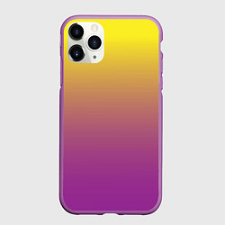 Чехол iPhone 11 Pro матовый Желто-фиолетовый градиент, цвет: 3D-фиолетовый
