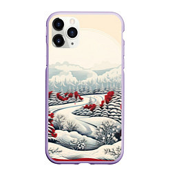 Чехол iPhone 11 Pro матовый Зимнее чудо, цвет: 3D-светло-сиреневый