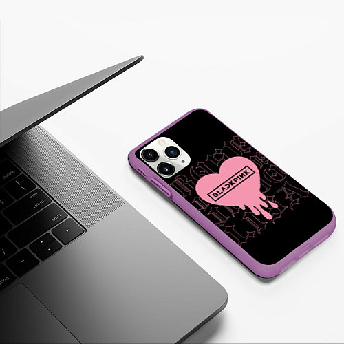 Чехол iPhone 11 Pro матовый Blackpink: Jisoo Jennie Rose Lisa / 3D-Фиолетовый – фото 3