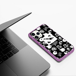Чехол iPhone 11 Pro матовый Dota valve black, цвет: 3D-фиолетовый — фото 2