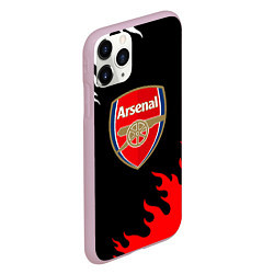 Чехол iPhone 11 Pro матовый Arsenal fc flame, цвет: 3D-розовый — фото 2