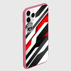 Чехол iPhone 11 Pro матовый Ливерпуль - абстракция, цвет: 3D-малиновый — фото 2