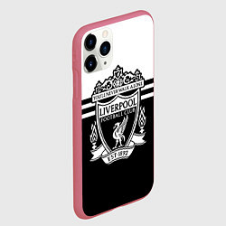 Чехол iPhone 11 Pro матовый Ливерпуль - черно-белый, цвет: 3D-малиновый — фото 2