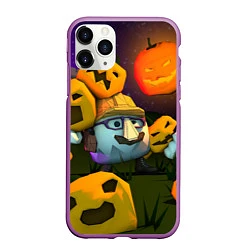 Чехол iPhone 11 Pro матовый Гарибальди Хэллоуин, цвет: 3D-фиолетовый