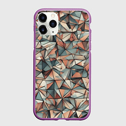 Чехол iPhone 11 Pro матовый Маленькие треугольники сепия, цвет: 3D-фиолетовый