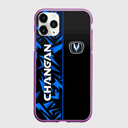Чехол iPhone 11 Pro матовый Changan - blue uniform, цвет: 3D-фиолетовый