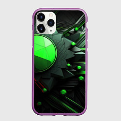 Чехол iPhone 11 Pro матовый Зеленый мир в абстракции, цвет: 3D-фиолетовый