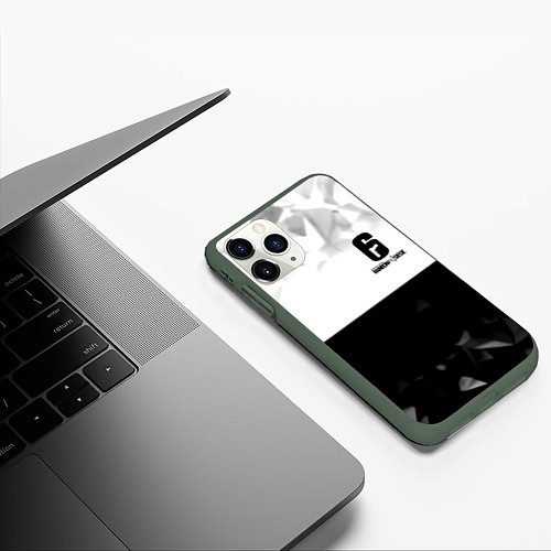 Чехол iPhone 11 Pro матовый Rainbow Six black game colletcion / 3D-Темно-зеленый – фото 3